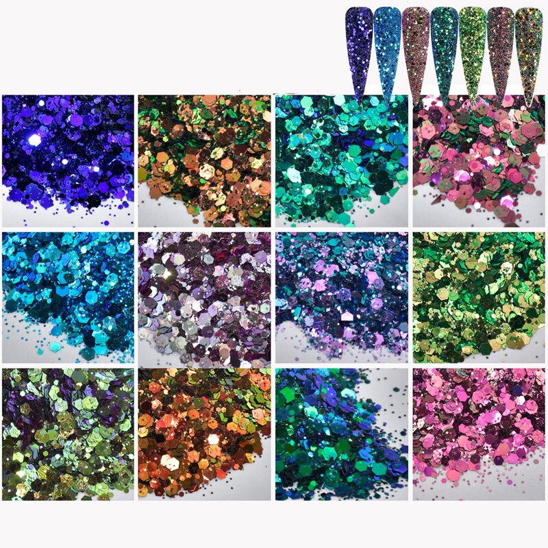 

1box Sequin Nail Art Decoration, Purple