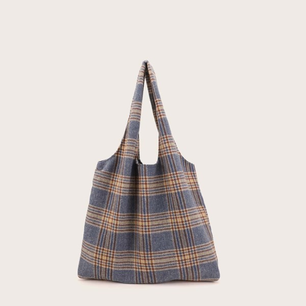 

Tweed Tartan Tote Bag, Multicolor