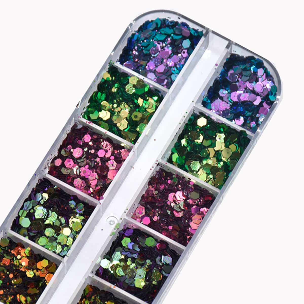 

1box Sequin Nail Art Decoration, Army green
