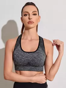 Easithlete Sostén Deportivo Con Espalda Cruzada - Gris Oscuro - Ver 1