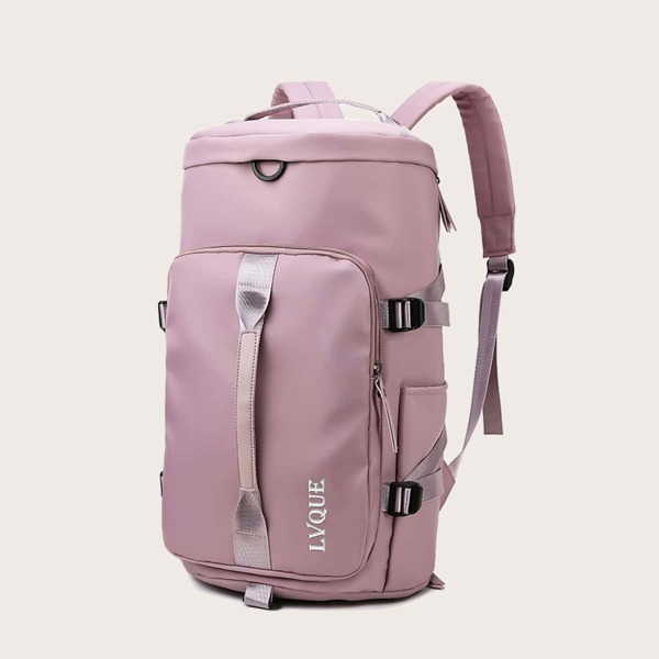 

Letter Embroidery Large Capacity Wet And Dry Separation Backpack, Mauve purple