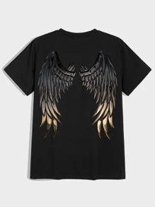 Manfinity LEGND Men Wing & Letter Graphic Tee - Black - View 1