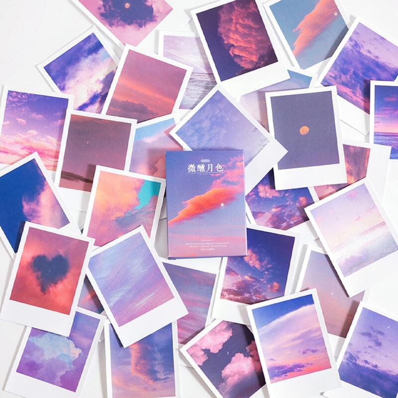 

30pcs Cloud Print Sticker, Pink