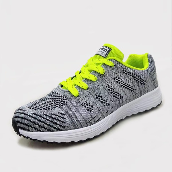

Men Lace-up Front Wide Fit Knit Sneakers, Grey