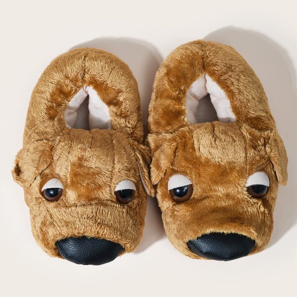 

Dog Shaped Fluffy Novelty Slippers, Yellow