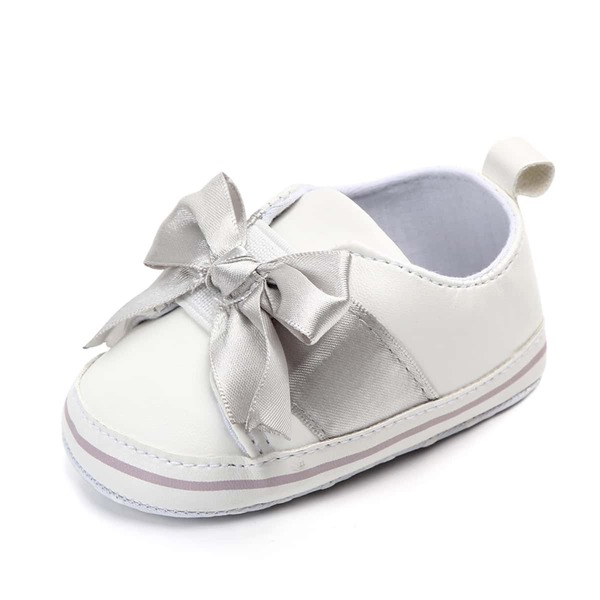 

Baby Girl Bow Decor Slip On Sneakers, White