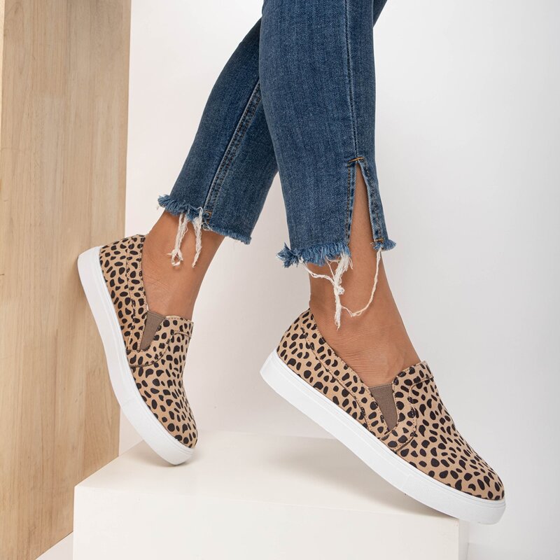 

Dalmatian Pattern Slip On Sneakers, Brown