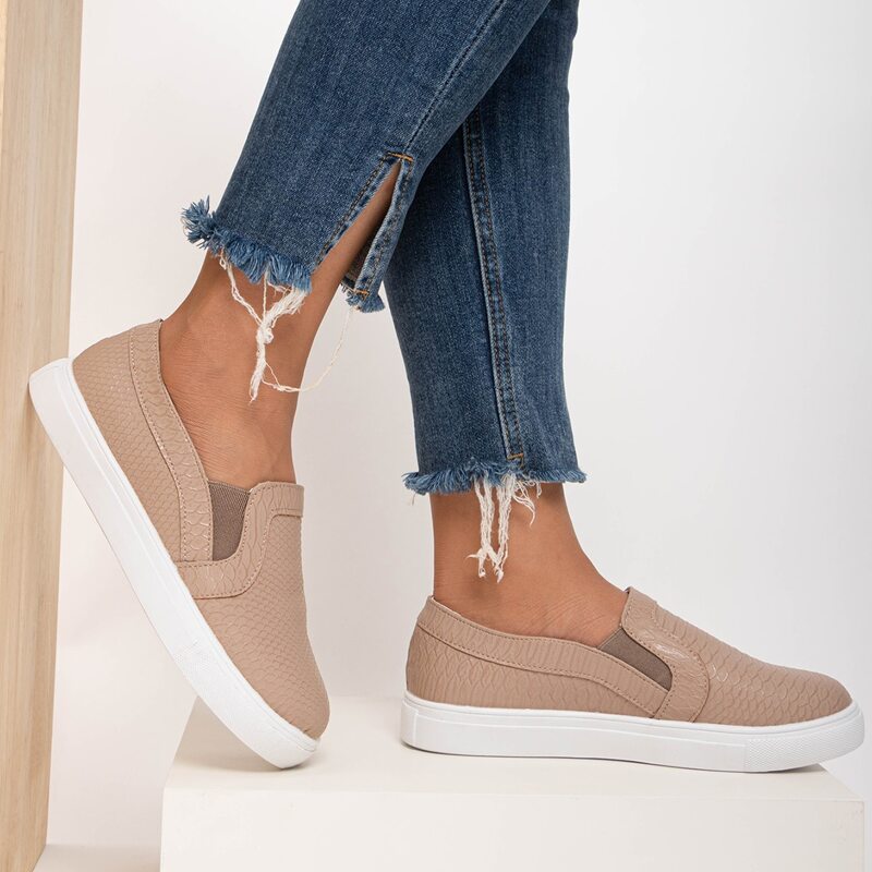 

Minimalist Slip On Sneakers, Apricot