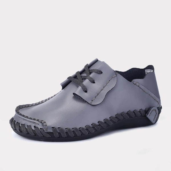 

Men Stitch Trim Lace-up Front Dress Shoes, Grey