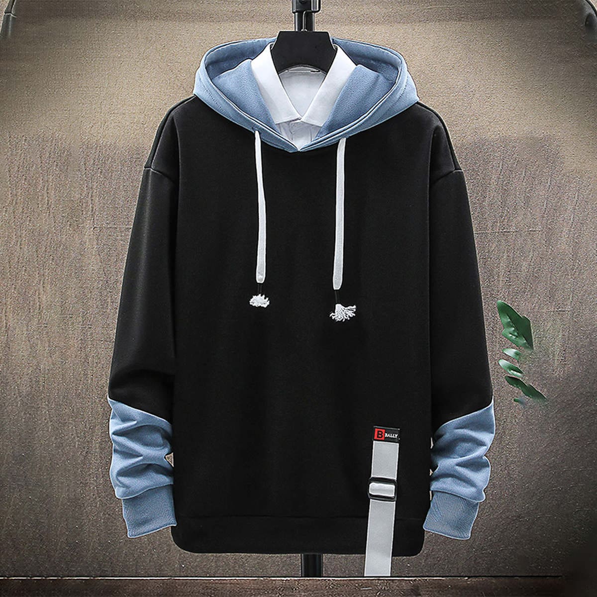 

Guys Colorblock Drawstring Hoodie, Black
