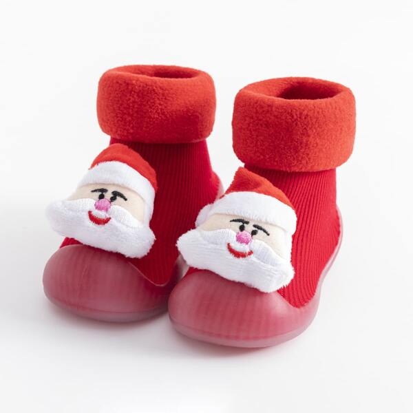 

Toddler Girls Christmas Cartoon Decor Sock Sneakers, Red