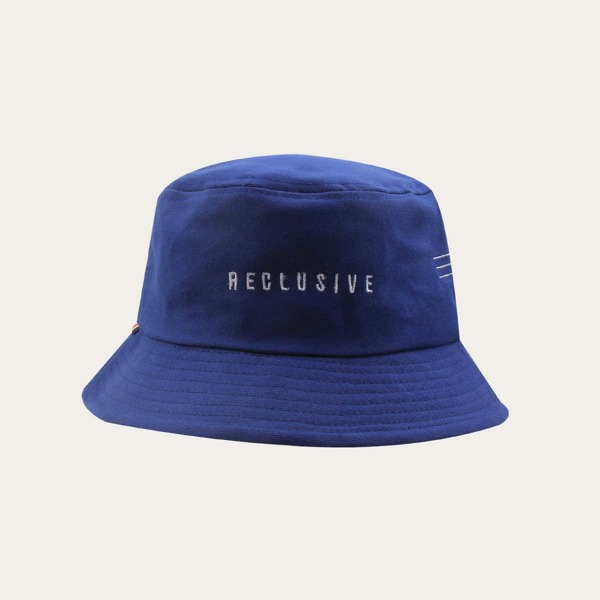 

Letter Embroidery Bucket Hat, Navy blue