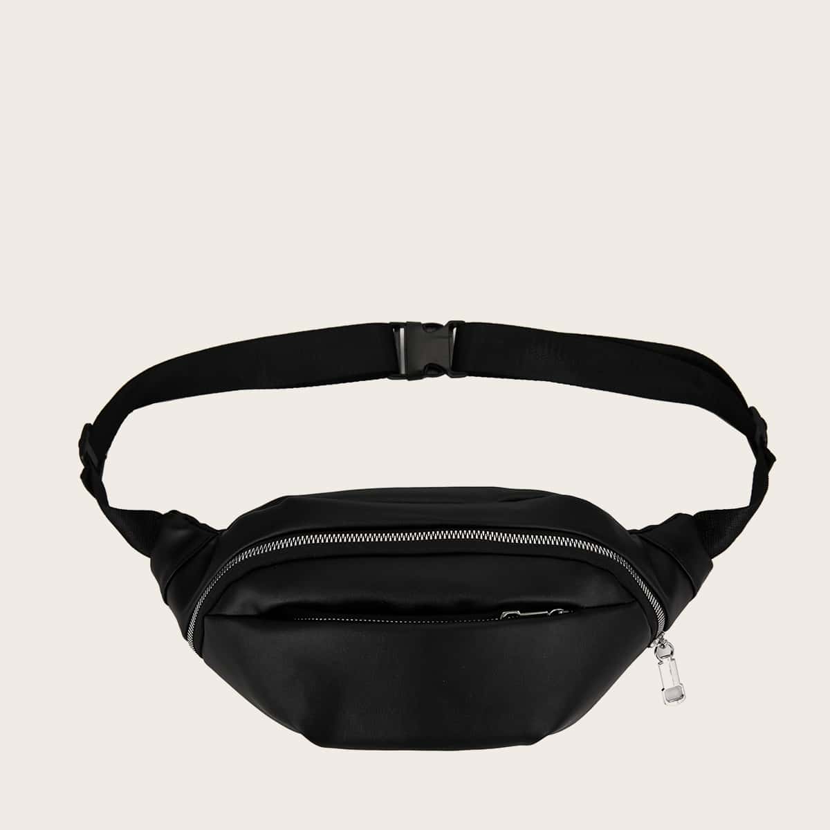 

Pocket Front Fanny Pack, Black