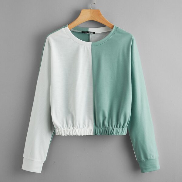 

Batwing Sleeve Two Tone Sweatshirt, Multicolor