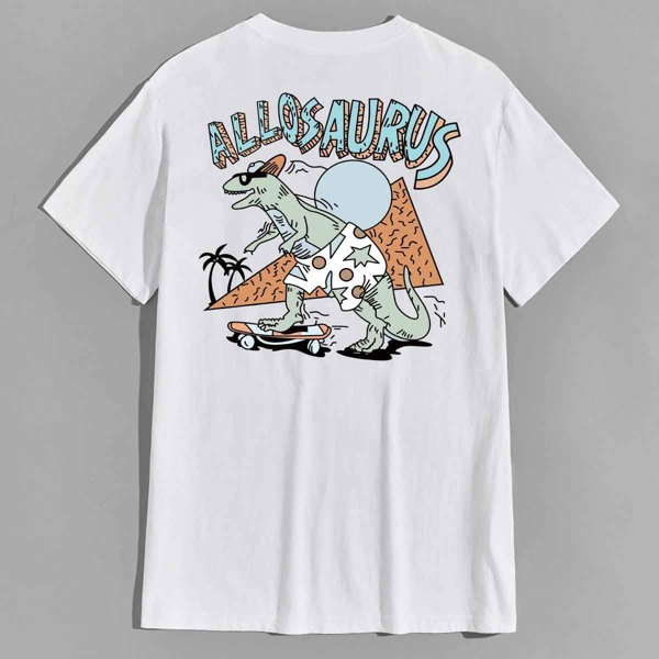 

Men Letter & Cartoon Graphic Tee, White