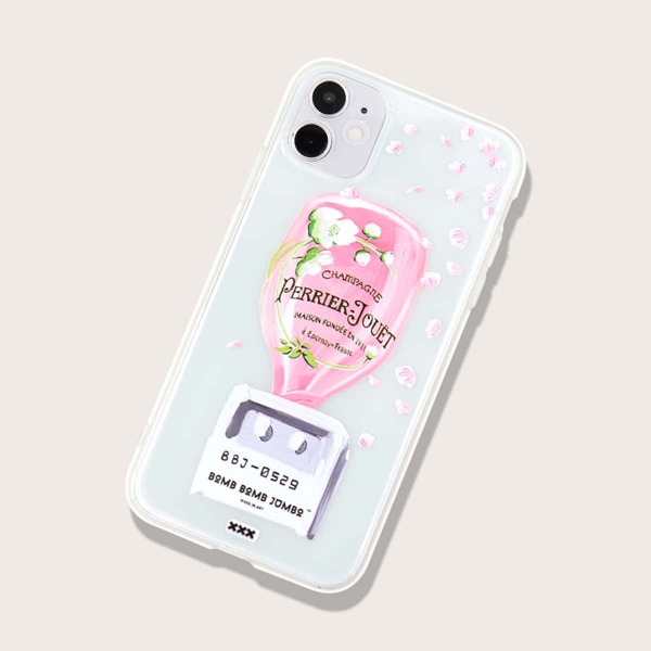 

2шт чехол для iPhone с принтом для пар, Прозрачный