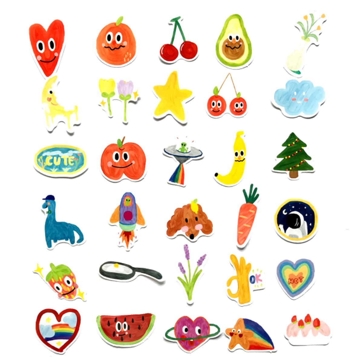 

40pcs Cartoon Graphic Sticker, Multicolor