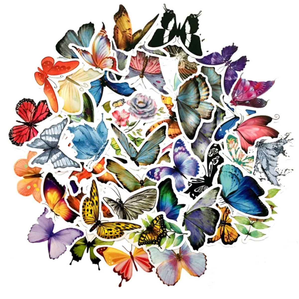 

50pcs Butterfly Pattern Sticker, Multicolor