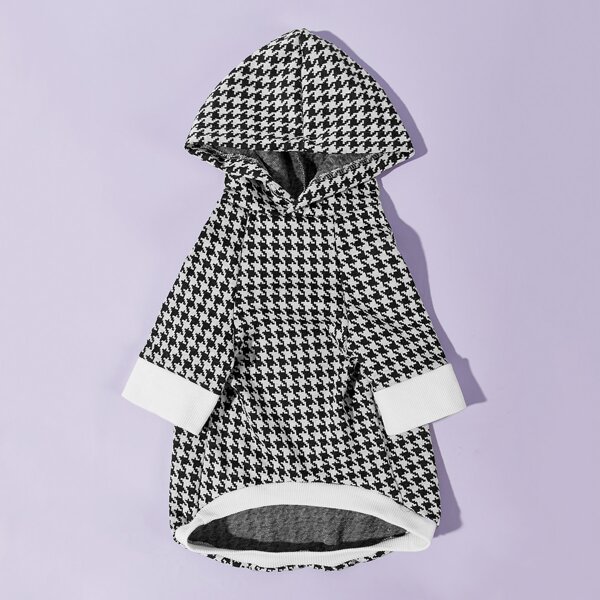 

Houndstooth Dog Hoodie, Black and white