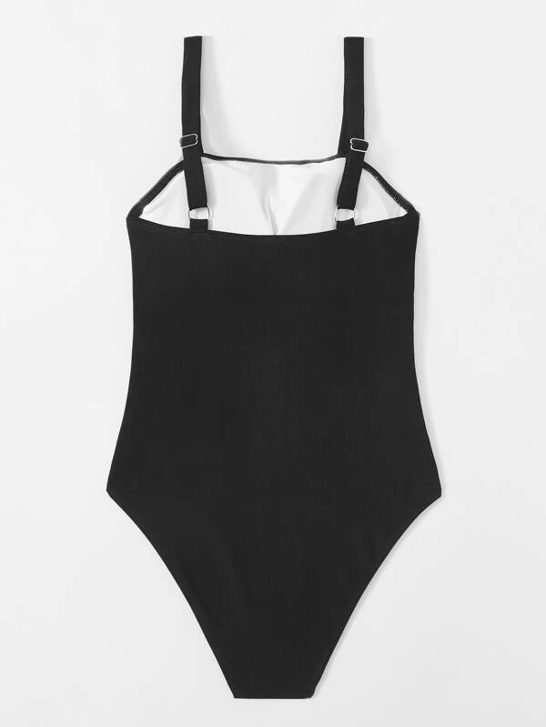 plain black swimsuit one piece