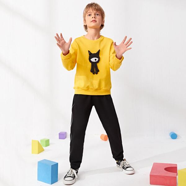 

Boys Cartoon Detail Pullover, Yellow