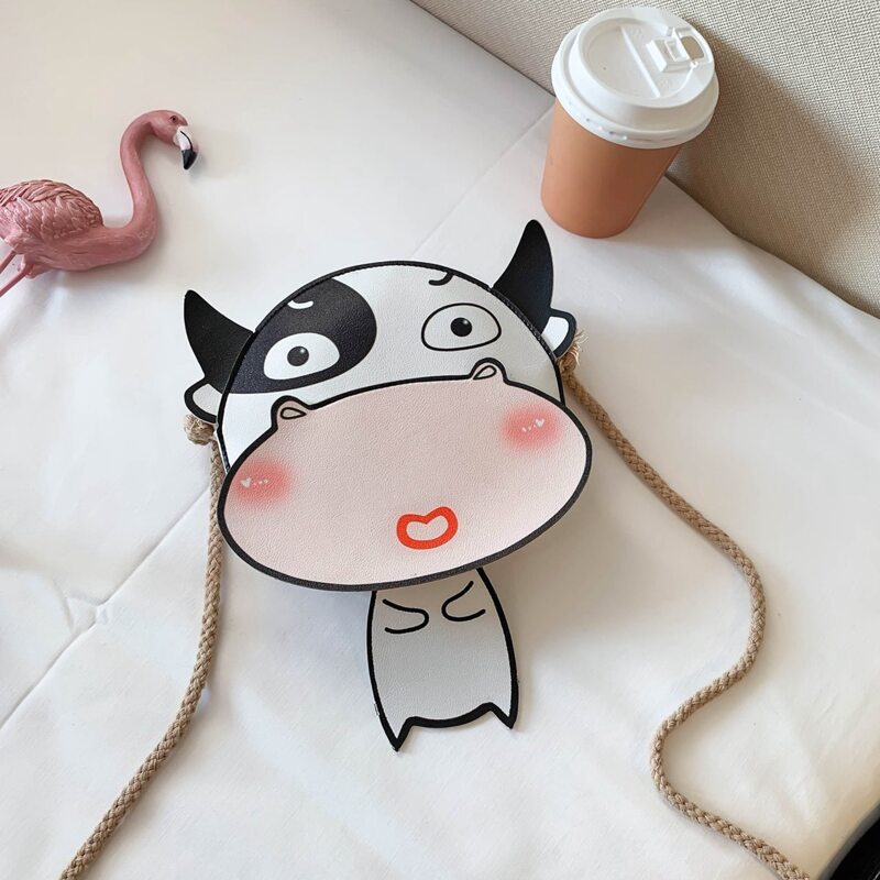 

Cartoon Cow Crossbody Bag, Multicolor