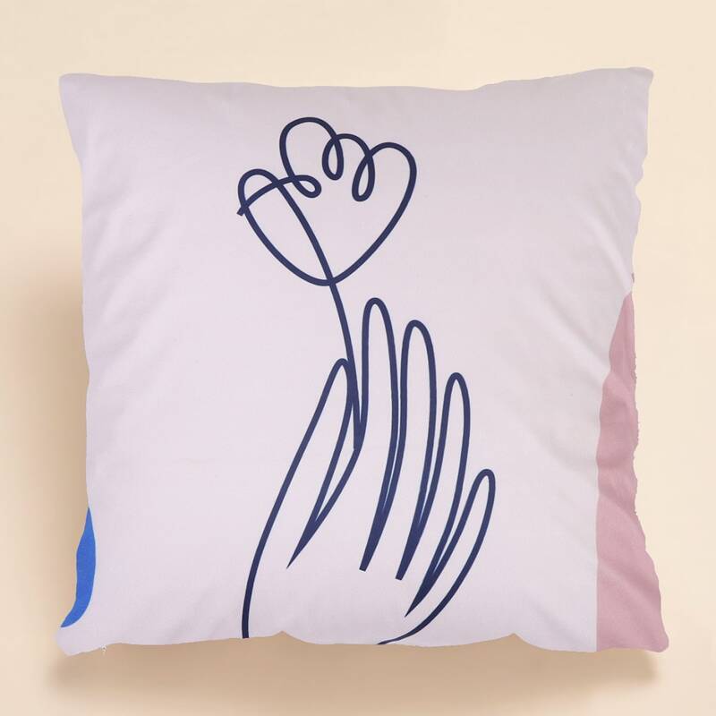 

Flower Print Cushion Cover Without Filler, Multicolor