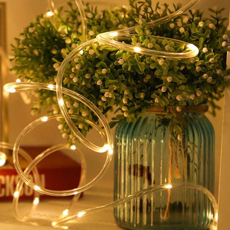 

1pc Led Tube String Light With 50pcs Bulb, Yellow