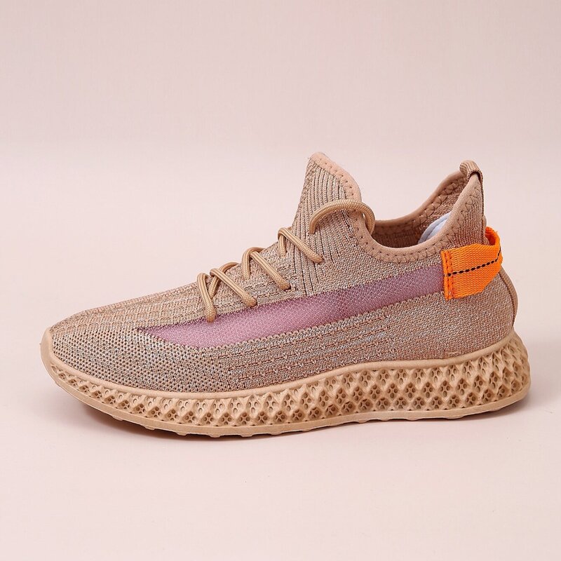 

Lace-up Front Knit Sneakers, Orange