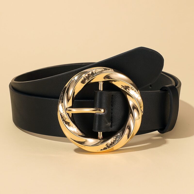 

Twist Ring Buckle Belt, Black