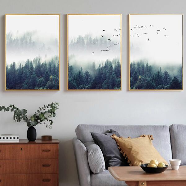 

3pcs Landscape Print Wall Painting Without Frame, Multicolor