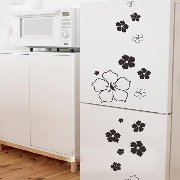 

Flower Print Wall Sticker, Black