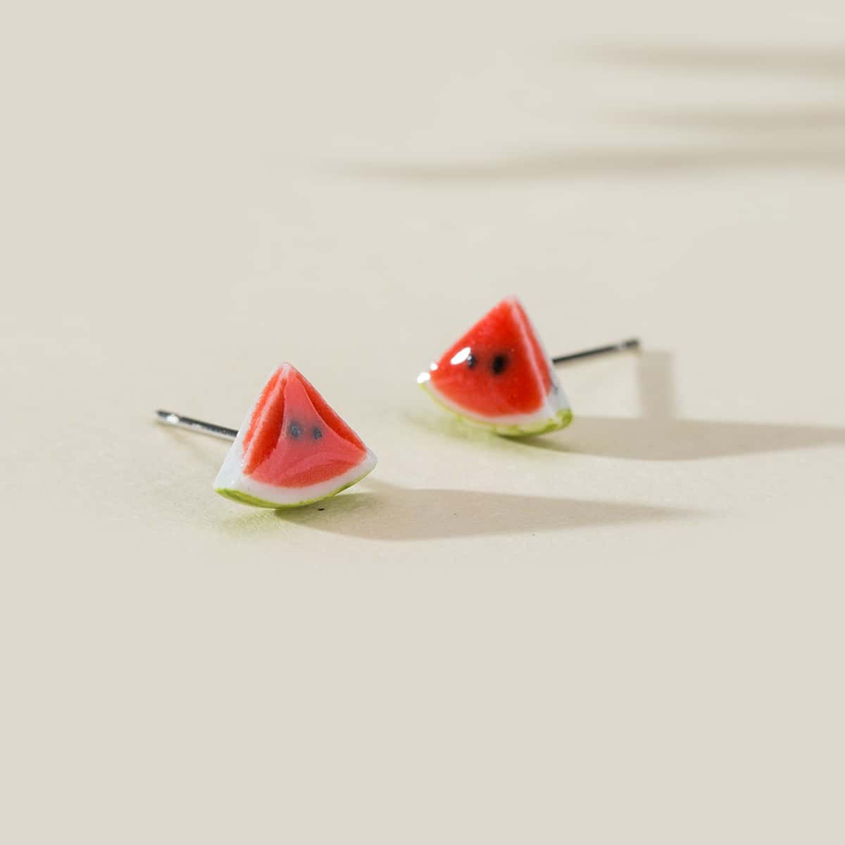 

Watermelon Stud Earrings, Red