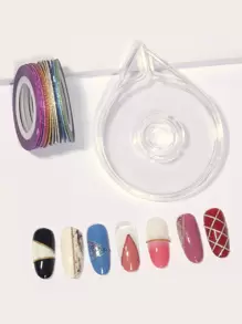 13rolls Nail Art Line Tape & 1pc Roller Box - Multicolor - View 1