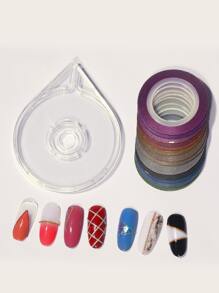 13rolls Nail Art Line Tape & 1pc Roller Box - Multicolor - View 2