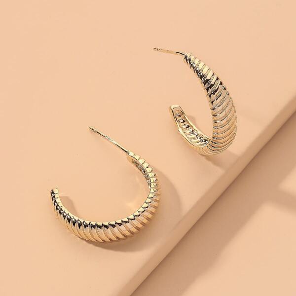 

Textured Metal Earrings, Gold
