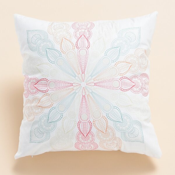 

Mandala Print Cushion Cover Without Filler, White