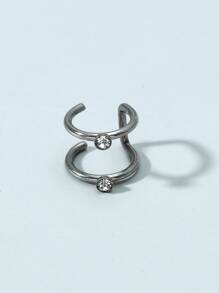 時尚流行男士水鑽裝飾耳夾不銹鋼適合珠寶禮物和時尚外觀