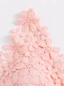 Ren Guipure Áo ngực thường dài Đồ lót - Hồng - Xem 6