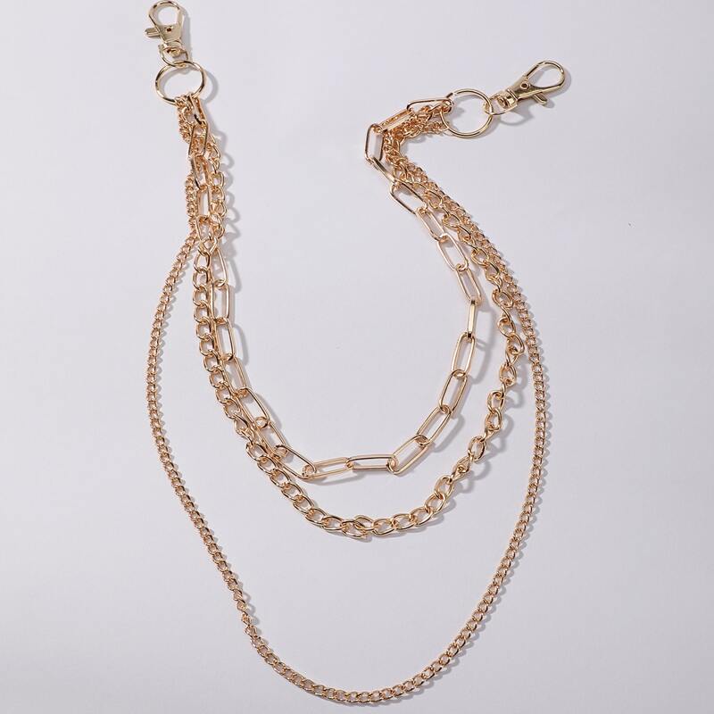 

Layered Waist Chain Belt, Gold