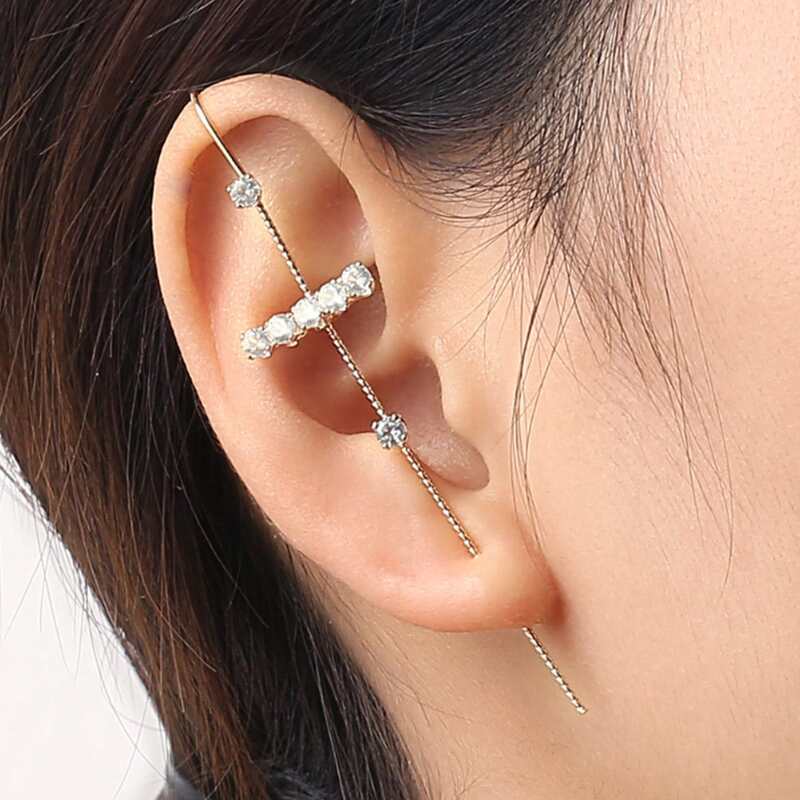 

Rhinestone Design Ear Cuff, Gold