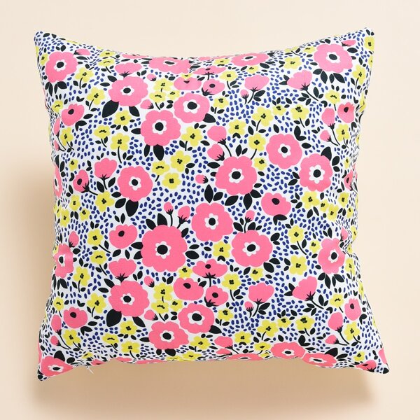 

Flower Print Cushion Cover Without Filler, Multicolor