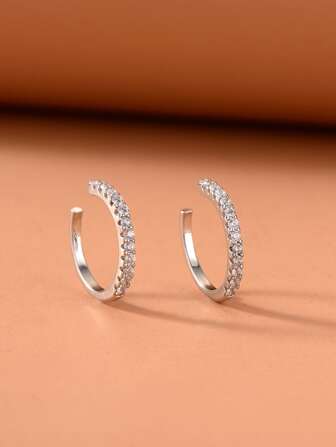 2 قطعة حجر الراين ديكور الأذن الكفة