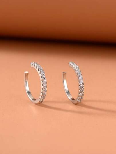 2 قطعة حجر الراين ديكور الأذن الكفة