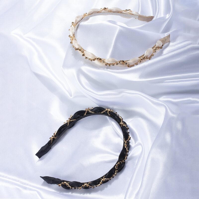 

2pcs Rhinestone Decor Hair Hoop, Multicolor