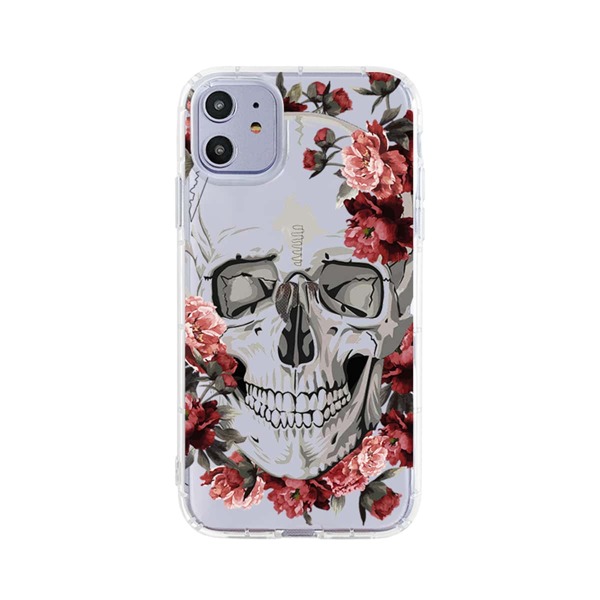 

Чехол для iPhone с принтом цветка и черепа, Многоцветный