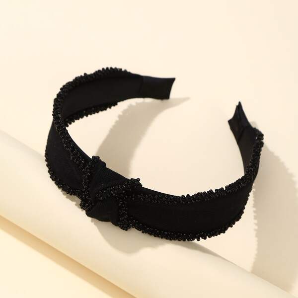 

Bead Knot Decor Hair Hoop, Black