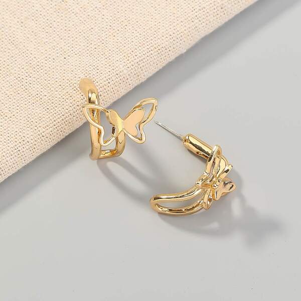 

Butterfly Detail Earrings, Gold