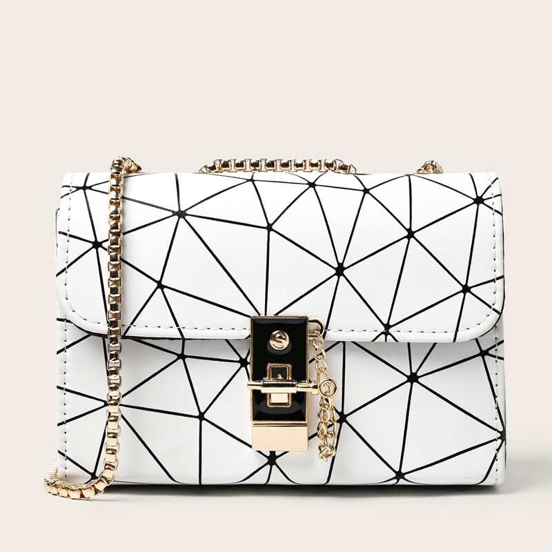 

Geo Chain Crossbody Bag, White