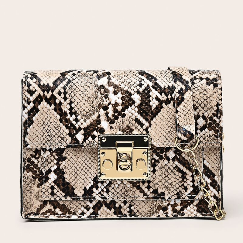 

Snakeskin Chain Bag, Multicolor